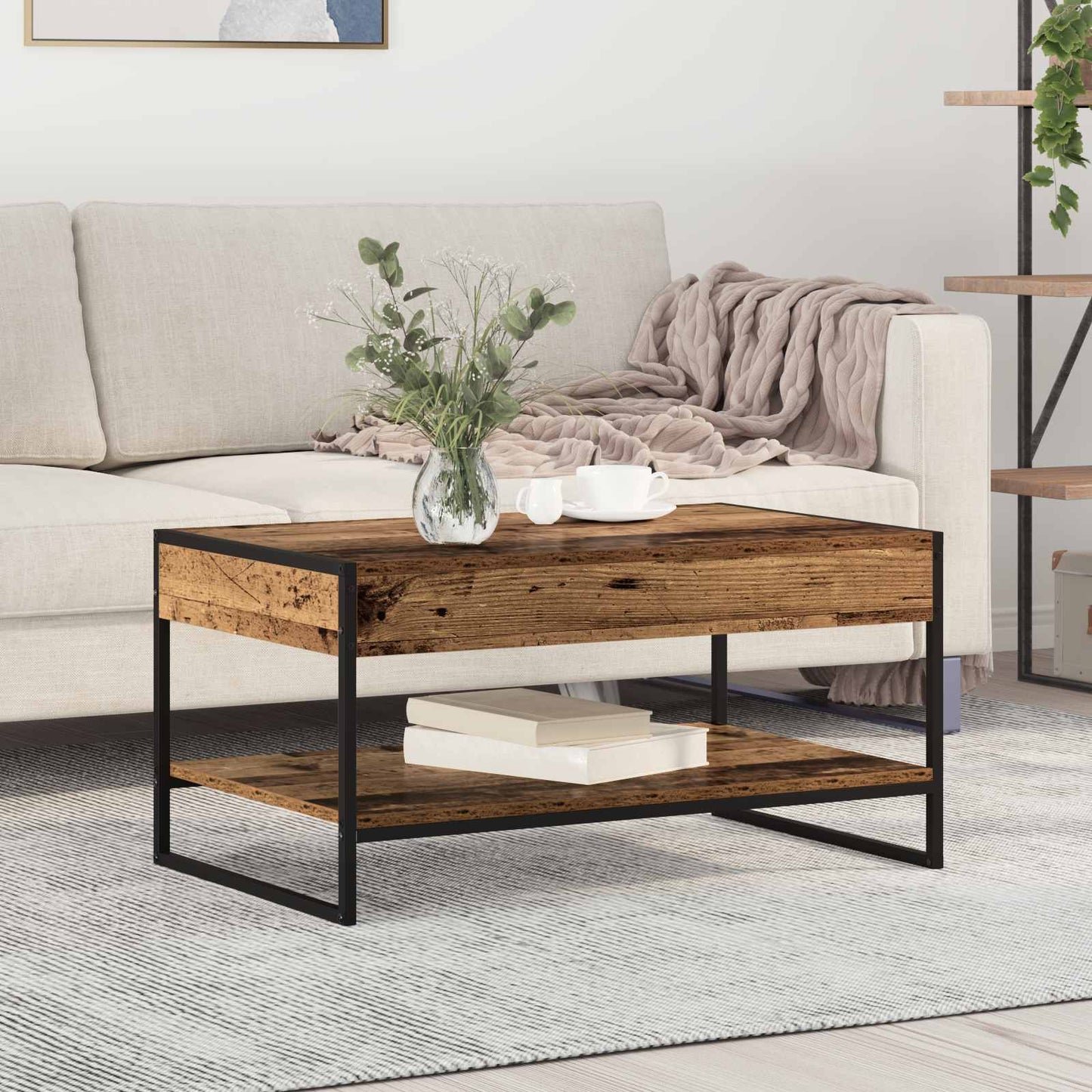 Coffee Table Old Wood 80 x 50 x 40 cm Engineered Wood