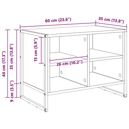 Shoe Cabinet Black Oak 60 x 35 x 44 cm Engineered Wood
