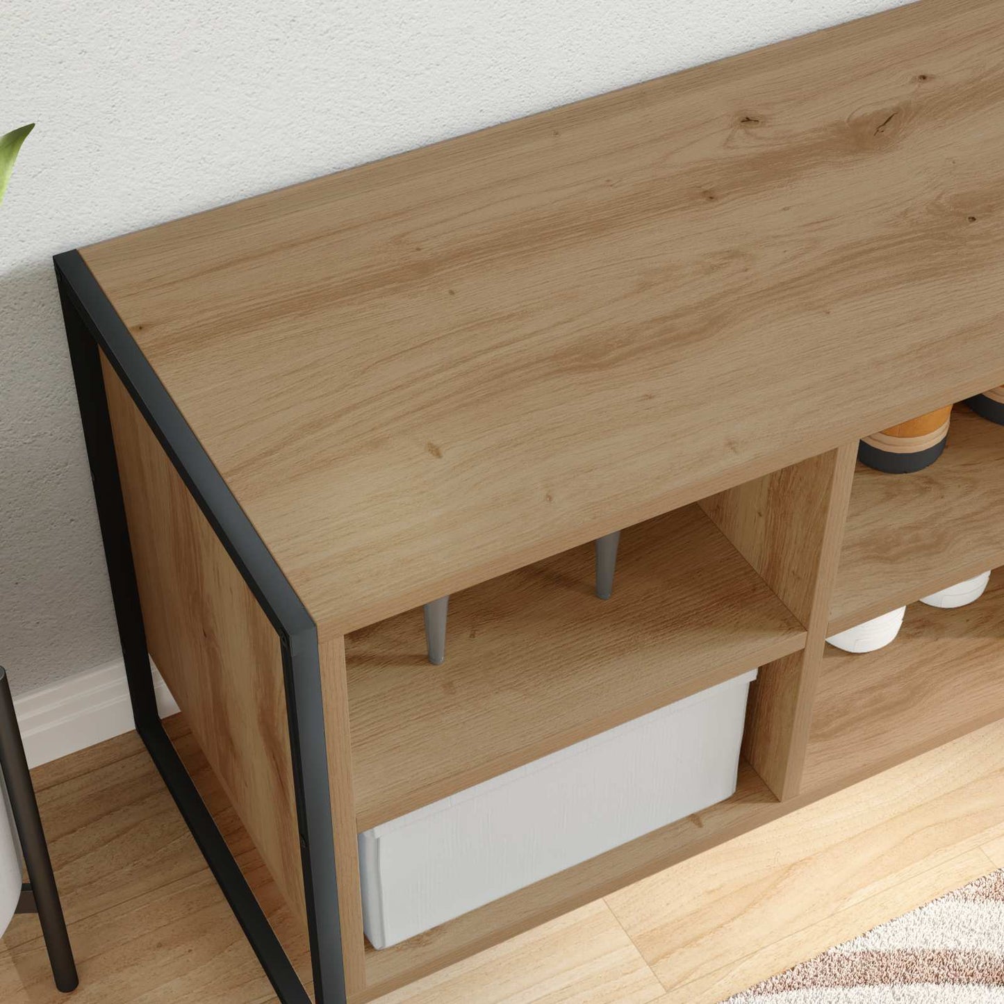 Shoe Cabinet 60 x 35 x 44 cm Engineered Wood Artisian Oak