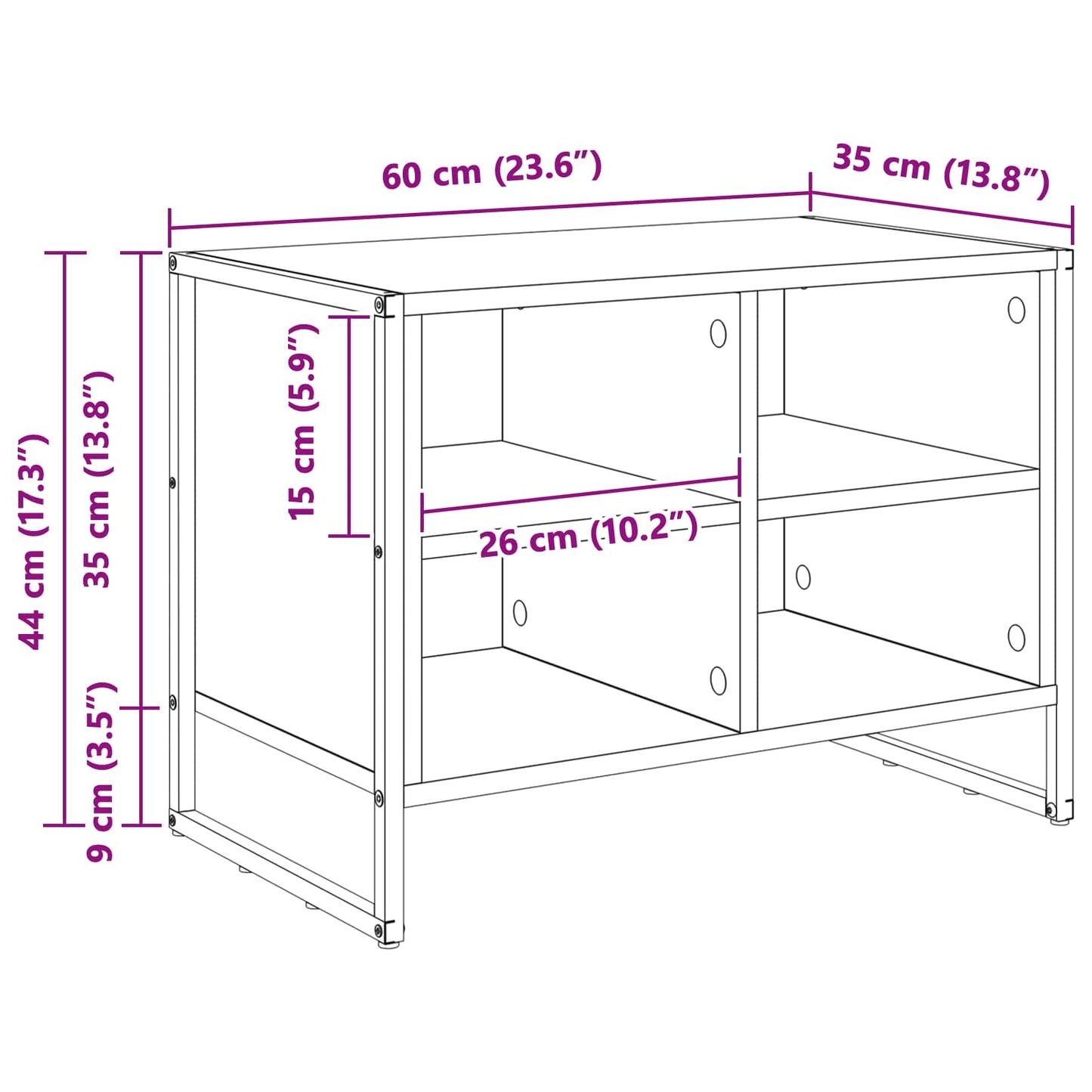 Shoe Cabinet 60 x 35 x 44 cm Engineered Wood Artisian Oak
