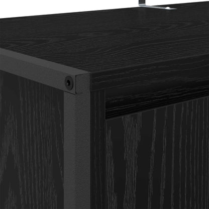 Shoe Cabinet Black Oak 79 x 36 x 100 cm Engineered Wood