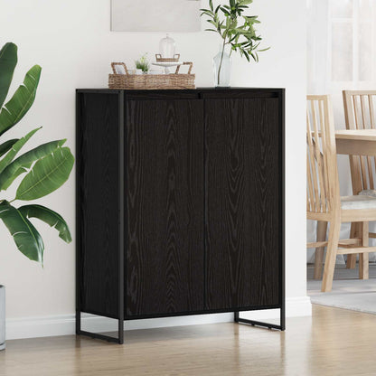 Shoe Cabinet Black Oak 79 x 36 x 100 cm Engineered Wood