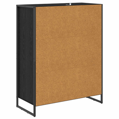 Shoe Cabinet Black Oak 79 x 36 x 100 cm Engineered Wood