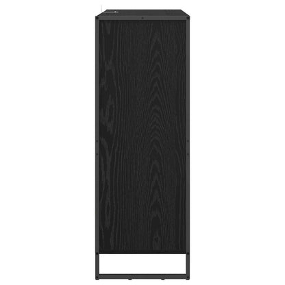 Shoe Cabinet Black Oak 79 x 36 x 100 cm Engineered Wood