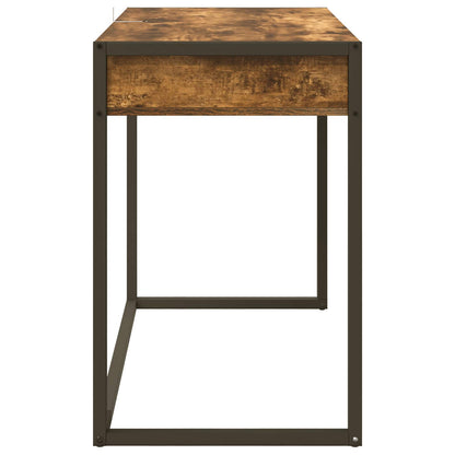 Desk with Storage Smoke Oak 100 x 50 x 75 cm Engineered Wood