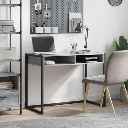 Desk with Storage Grey Sonoma 100 x 50 x 75 cm Engineered Wood