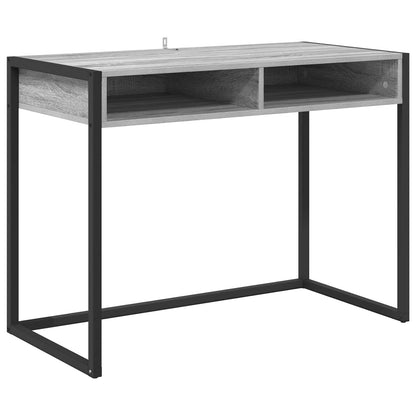 Desk with Storage Grey Sonoma 100 x 50 x 75 cm Engineered Wood