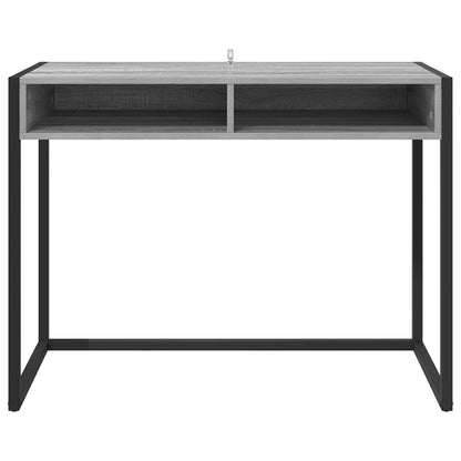 Desk with Storage Grey Sonoma 100 x 50 x 75 cm Engineered Wood