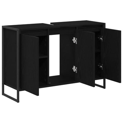 Bathroom Cabinet Black Oak 90 x 30 x 60 cm Engineered Wood