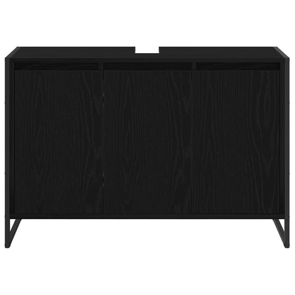 Bathroom Cabinet Black Oak 90 x 30 x 60 cm Engineered Wood