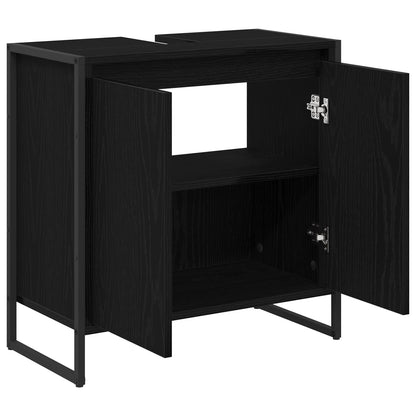 Bathroom Cabinet Black Oak 60 x 30 x 60 cm Engineered Wood