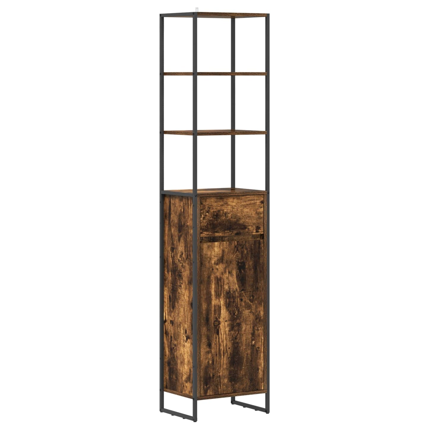 Bathroom Cabinet Smoke Oak 40 x 30 x 180 cm Engineered Wood