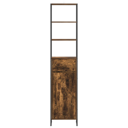 Bathroom Cabinet Smoke Oak 40 x 30 x 180 cm Engineered Wood