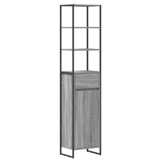Bathroom Cabinet Grey Sonoma 40 x 30 x 180 cm Engineered Wood
