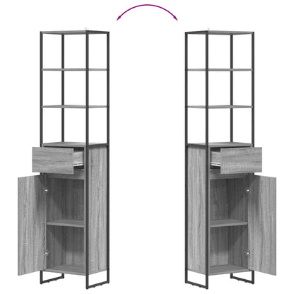 Bathroom Cabinet Grey Sonoma 40 x 30 x 180 cm Engineered Wood