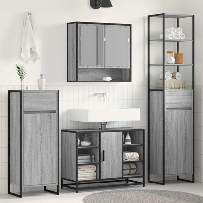 Bathroom Cabinet Grey Sonoma 40 x 30 x 100 cm Engineered Wood