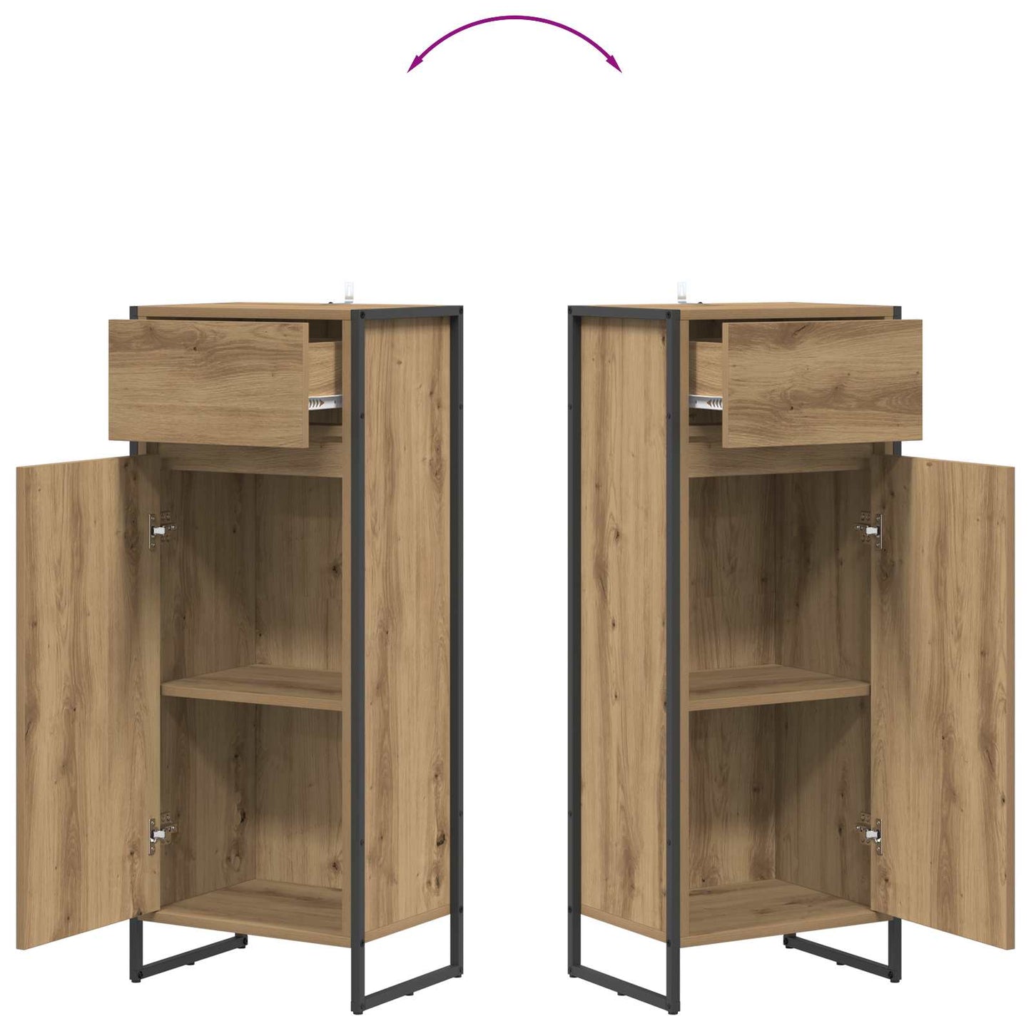 Bathroom Cabinet Artisian Oak 40 x 30 x 100 cm Engineered Wood