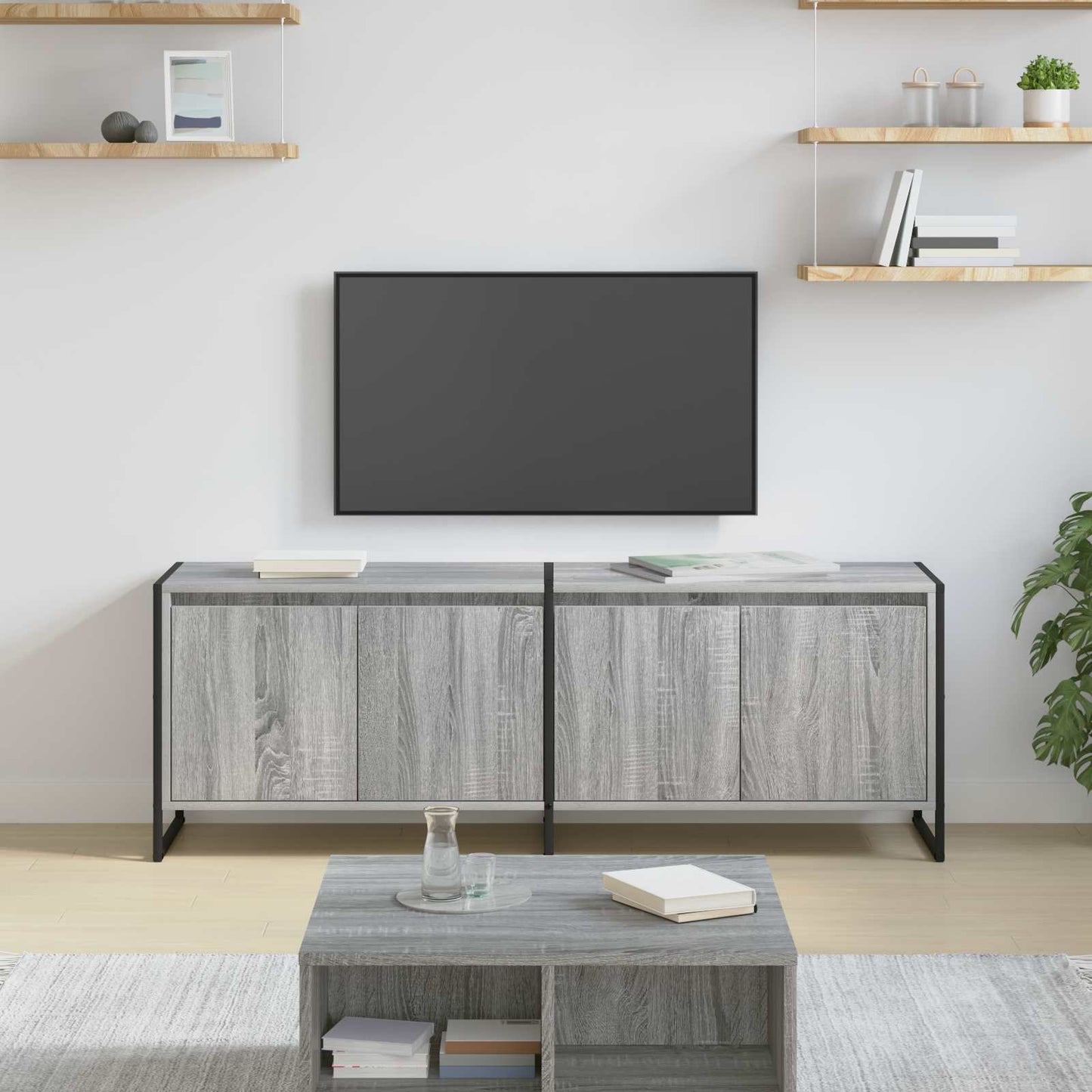 TV Cabinet Grey Sonoma 140 x 36 x 49.5 cm Engineered Wood