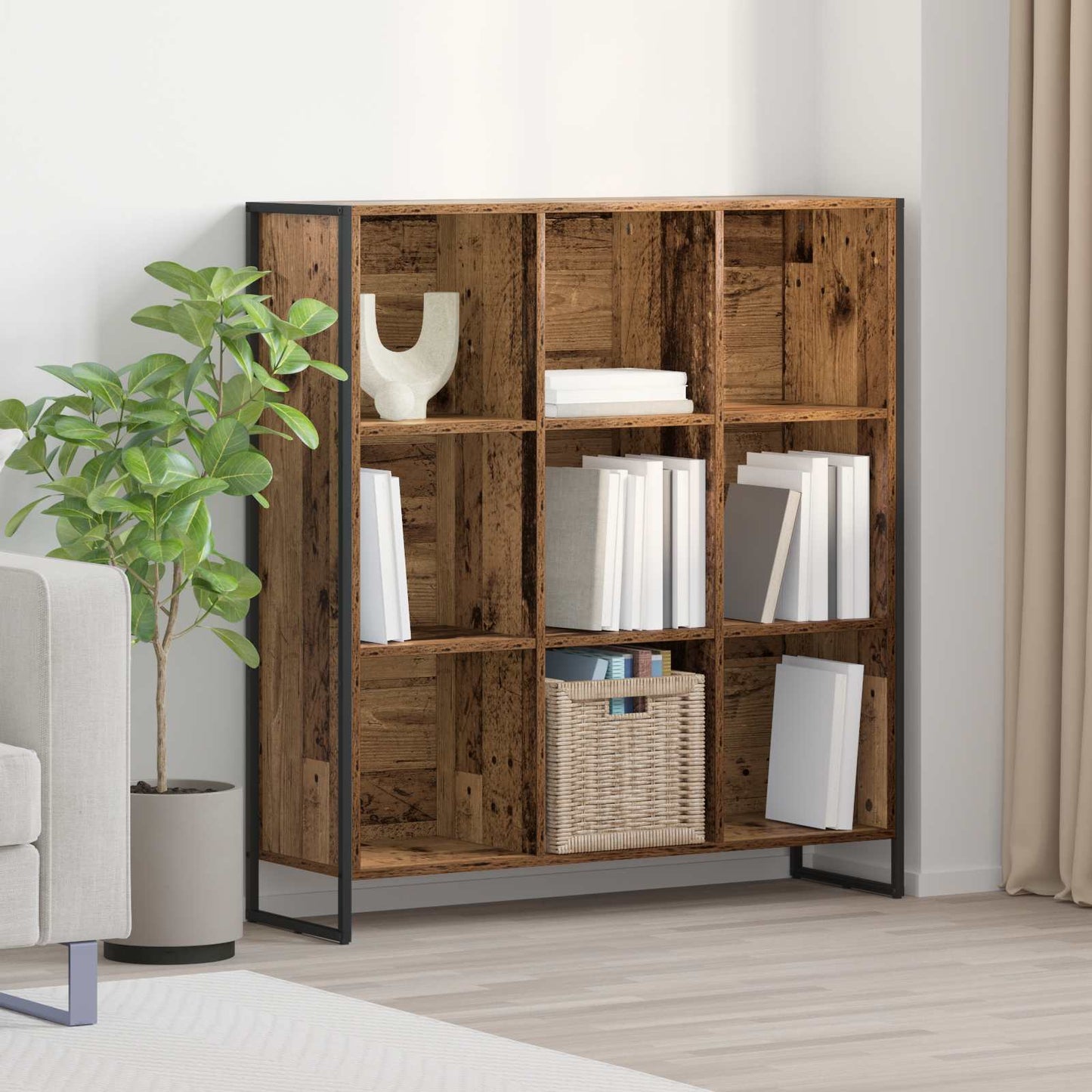 Book Cabinet Old Wood 99.5 x 30 x 108.5 cm Engineered Wood