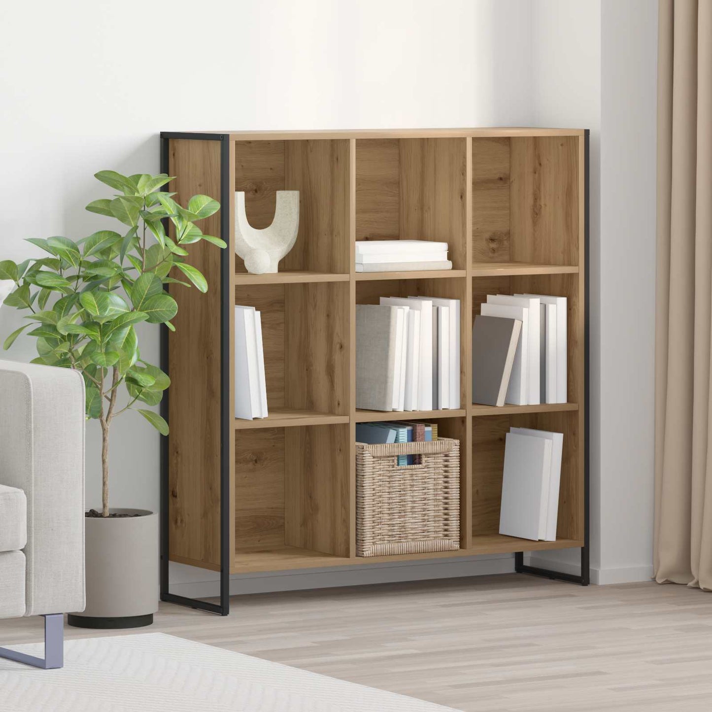 Book Cabinet 99.5 x 30 x 108.5 cm Engineered Wood Artisian Oak