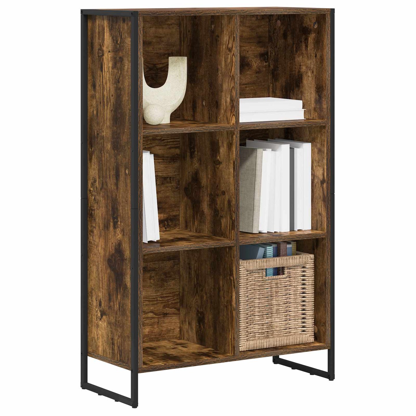 Book Cabinet Smoke Oak 99.5 x 30 x 108.5 cm Engineered Wood