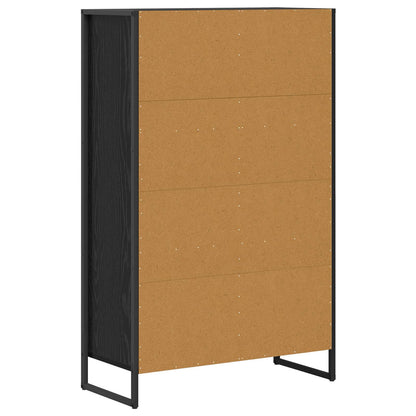 Book Cabinet Black Oak 68 x 30 x 108.5 cm Engineered Wood