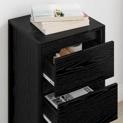 Sideboard Black Oak 42 x 36 x 75.5 cm Engineered Wood