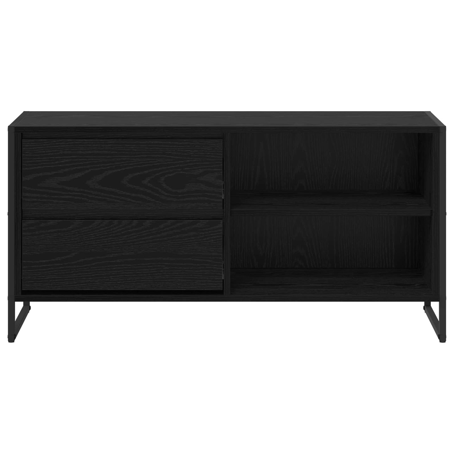 TV Cabinet Black Oak 100 x 36 x 49.5 cm Engineered Wood