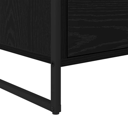 Side Cabinet Black Oak 79 x 36 x 75 cm Engineered Wood