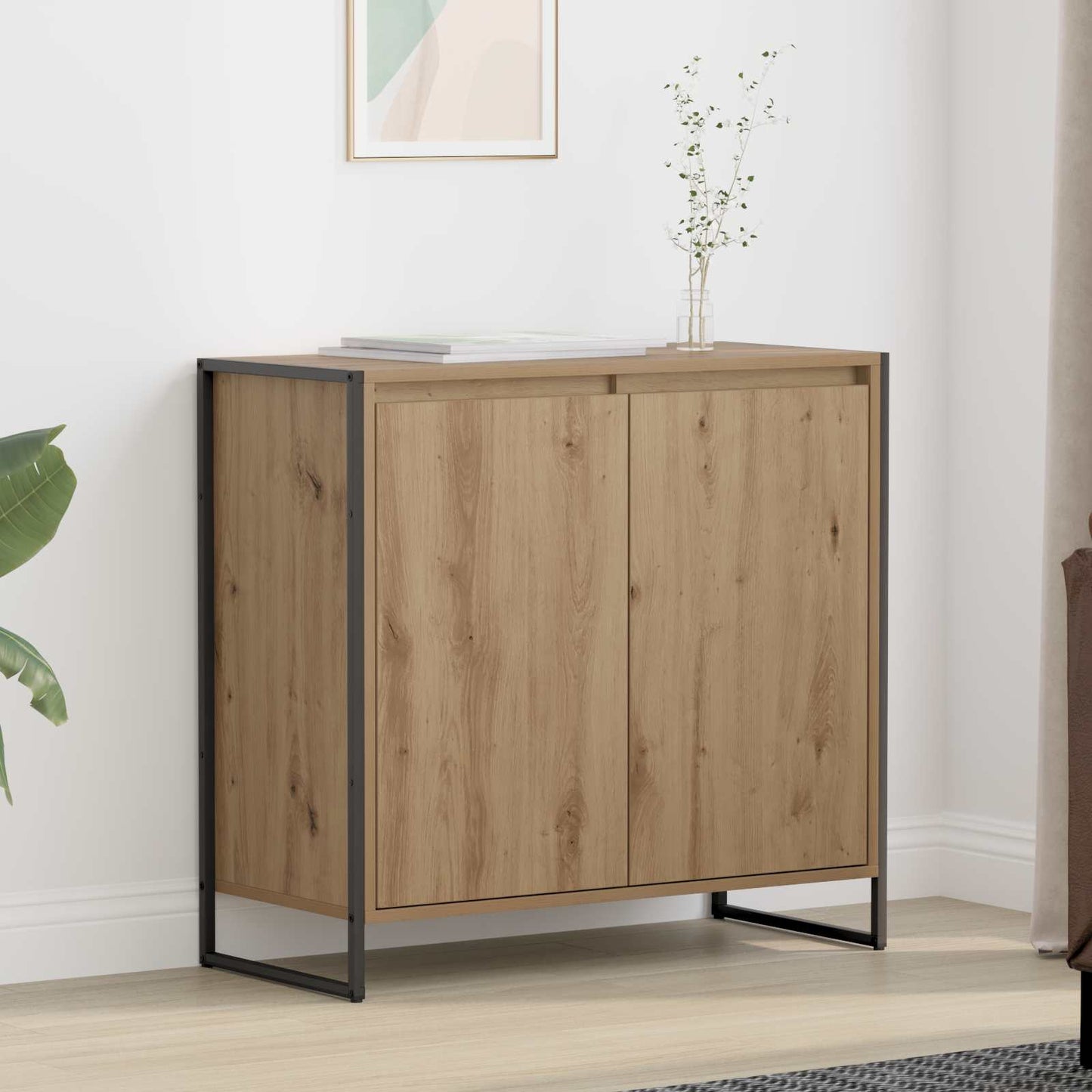 Side Cabinet Artisian Oak 79 x 36 x 75 cm Engineered Wood