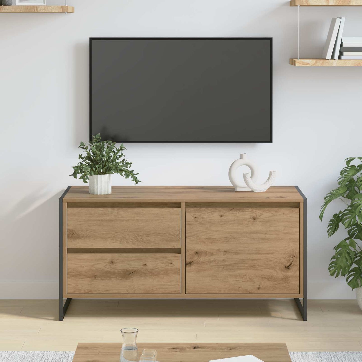 TV Cabinet 100 x 36 x 49.5 cm Artisian Oak Engineered Wood