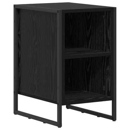 Bedside Table Black Oak 39.5 x 30 x 50 cm Engineered Wood
