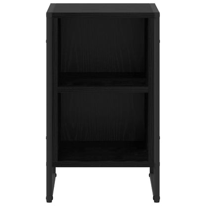 Bedside Table 2 pcs Black Oak 39.5 x 30 x 50 cm Engineered Wood