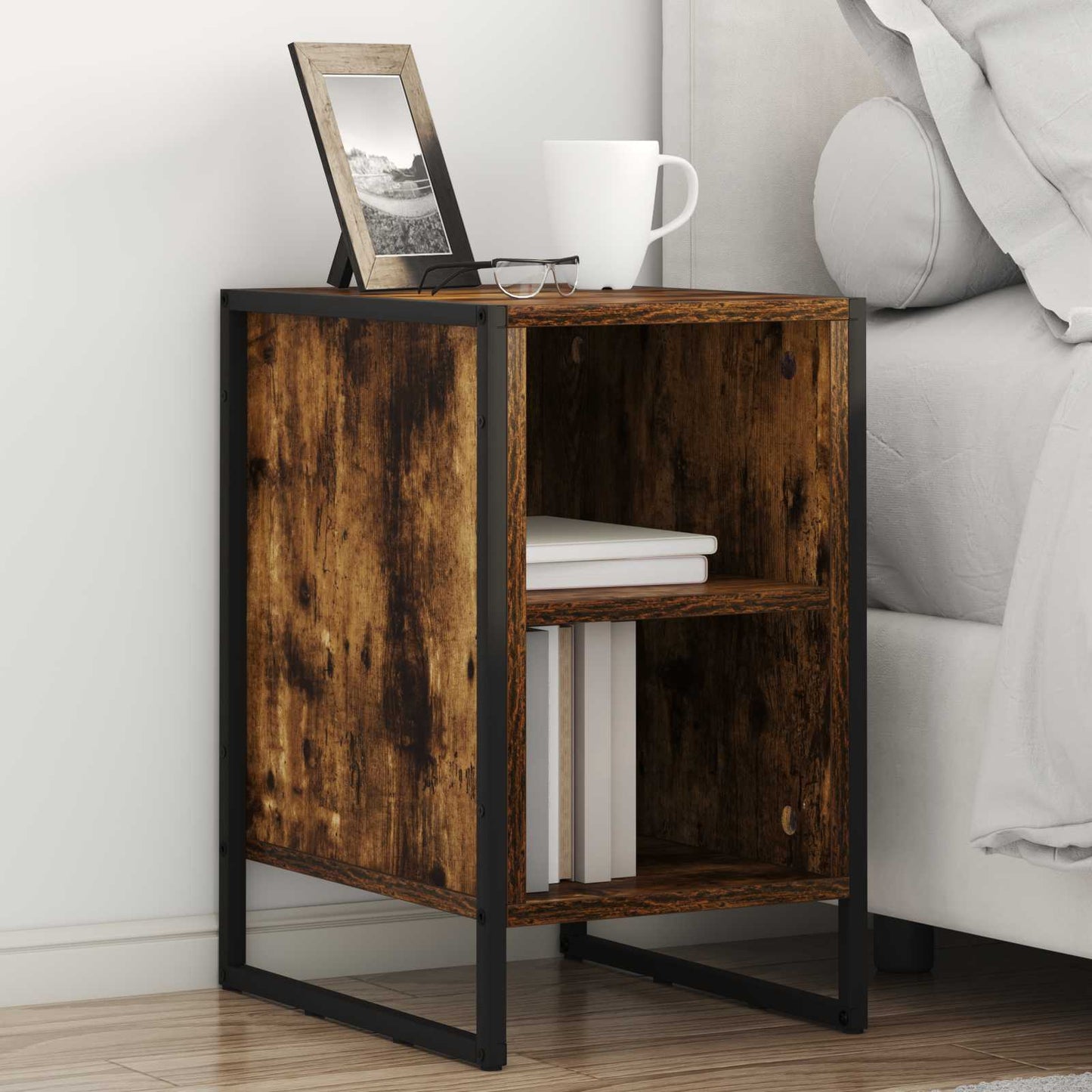 Bedside Table 2 pcs Smoke Oak 39.5 x 30 x 50 cm Engineered Wood