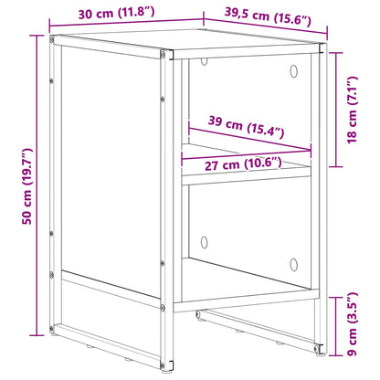 Bedside Table Artisian Oak 39.5 x 30 x 50 cm Engineered Wood