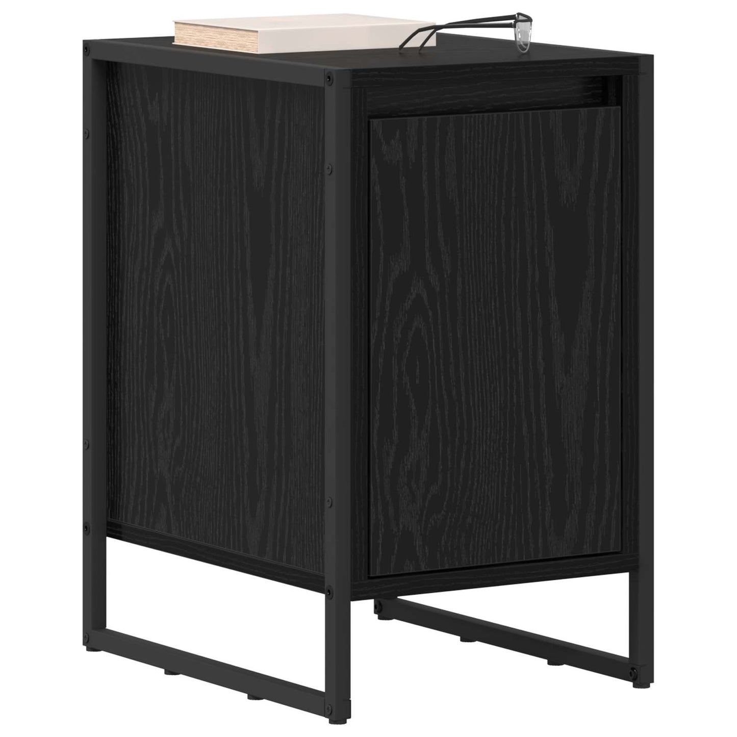 Bedside Table 2 pcs Black Oak 39.5 x 30 x 50 cm Engineered Wood