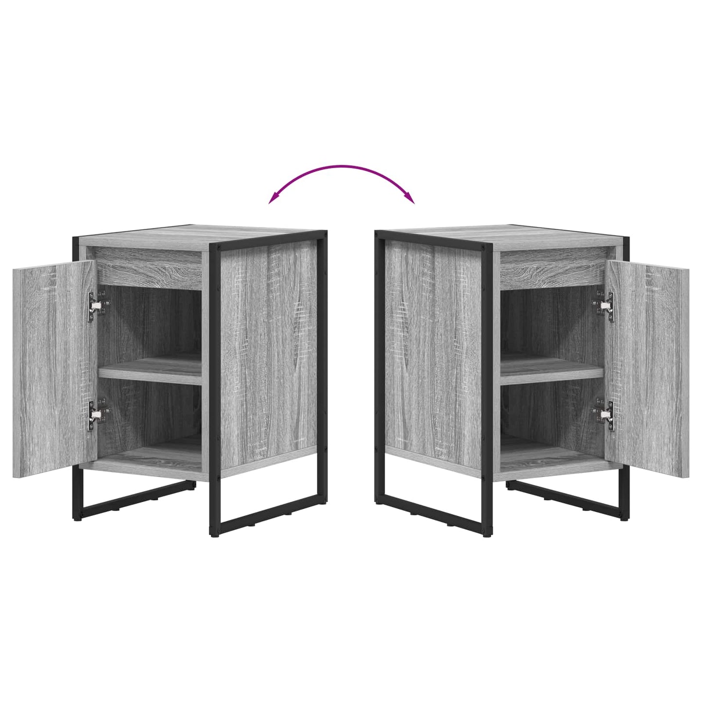 Bedside Table Grey Sonoma 39.5 x 30 x 50 cm Engineered Wood