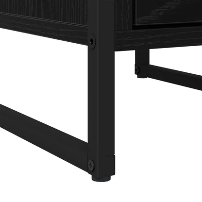 Bedside Table Black Oak 39.5 x 30 x 50 cm Engineered Wood