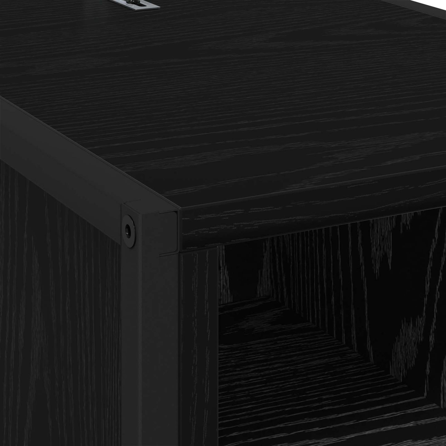 Bedside Table 2 pcs Black Oak 39.5 x 30 x 50 cm Engineered Wood