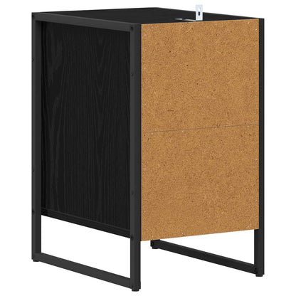 Bedside Table 2 pcs Black Oak 39.5 x 30 x 50 cm Engineered Wood