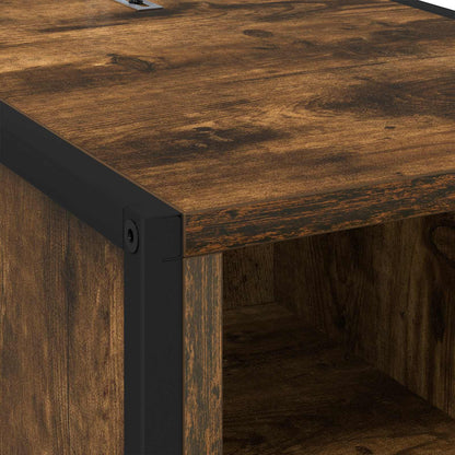 Bedside Table Smoke Oak 39.5 x 30 x 50 cm Engineered Wood