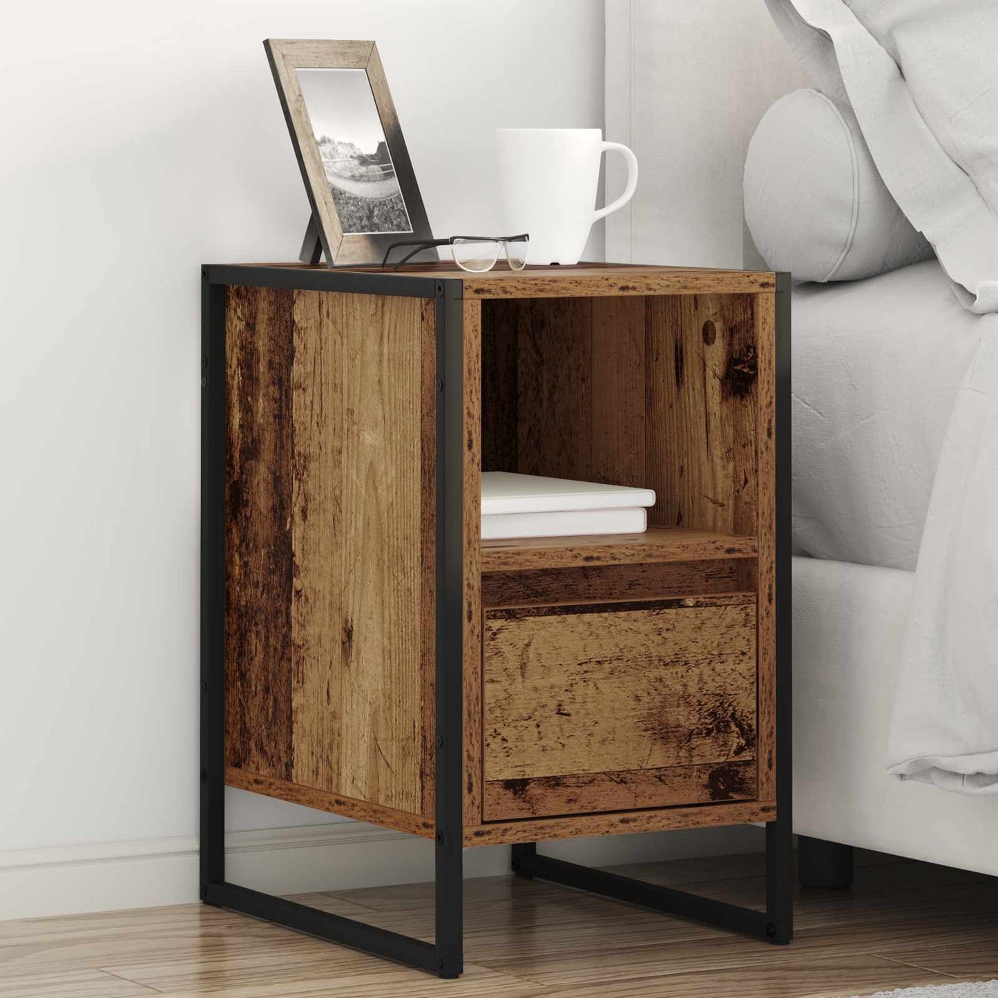 Bedside Table 2 pcs Old Wood 39.5 x 30 x 50 cm Engineered Wood