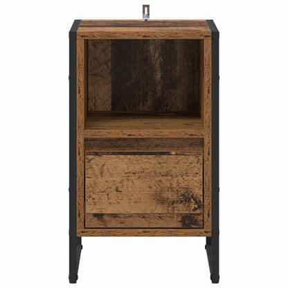 Bedside Table 2 pcs Old Wood 39.5 x 30 x 50 cm Engineered Wood