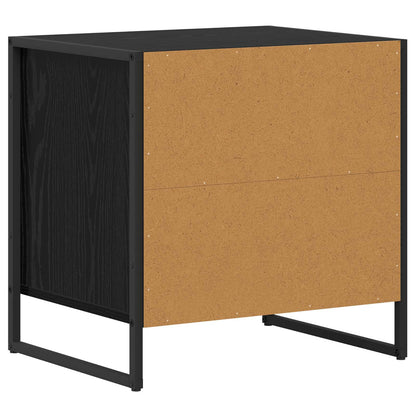 Bedside Table Black Oak 50 x 39.5 x 50 cm Engineered Wood