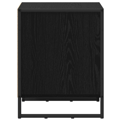 Bedside Table Black Oak 50 x 39.5 x 50 cm Engineered Wood