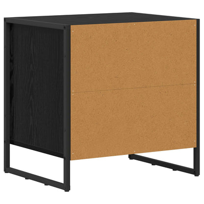 Bedside Table 2 pcs Black Oak 50 x 39.5 x 50 cm Engineered Wood