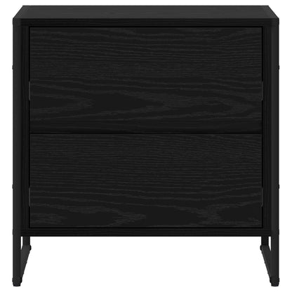 Bedside Table 2 pcs Black Oak 50 x 39.5 x 50 cm Engineered Wood