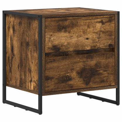 Bedside Table Smoke Oak 50 x 39.5 x 50 cm Engineered Wood