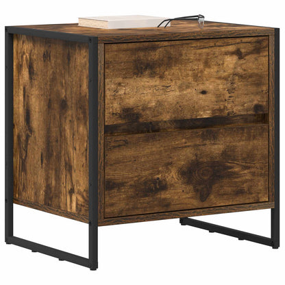 Bedside Table Smoke Oak 50 x 39.5 x 50 cm Engineered Wood