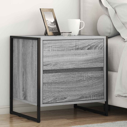 Bedside Table 2 pcs Grey Sonoma 50 x 39.5 x 50 cm